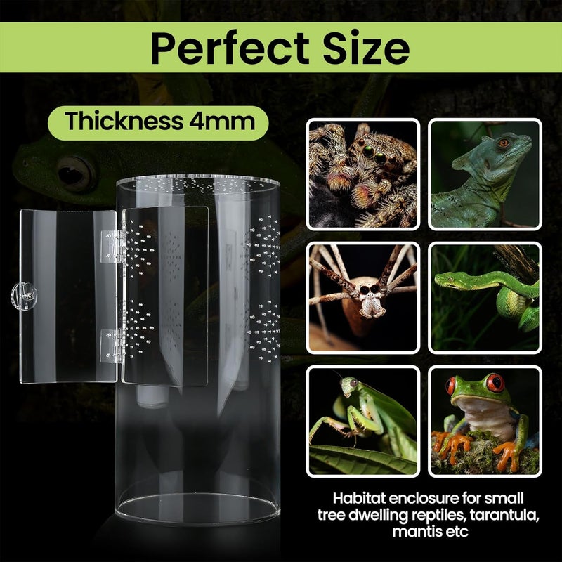 smartang Front Opening Terrarium Jumping Spider Enclosure,Tall Arboreal Tarantula Enclosure Terrarium with Cross Ventilation,Waterproof Acrylic Reptile Enclosure - Image 2